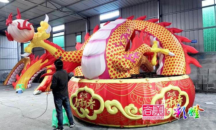 迎賓盤龍彩燈美術處理