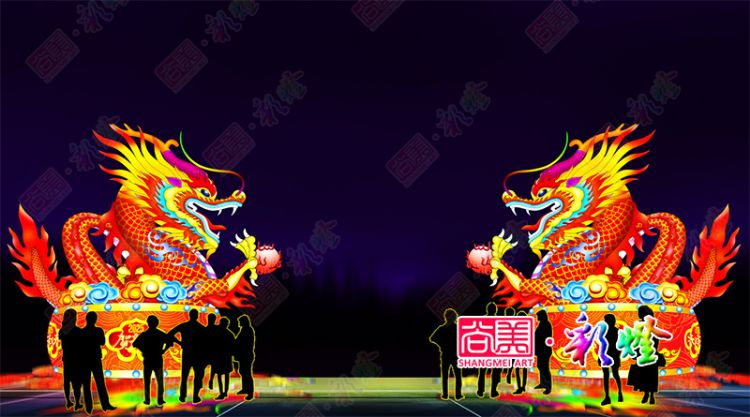 迎賓盤龍彩燈原創(chuàng)設計稿