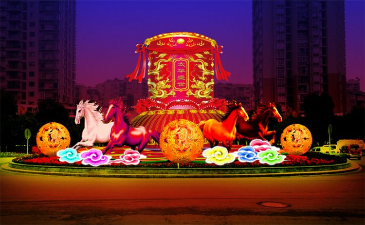 馬年大型轉(zhuǎn)盤(pán)彩燈設(shè)計(jì)
